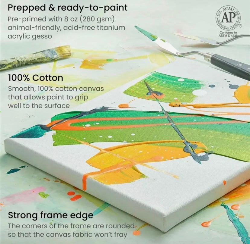 Art Paint Kit | Acrylic Paint + 5 Pcs Canvas + 1 Painting Palette + Paint Brushes | Painting Kit For Artists And Beginners Royal Stationery Mart