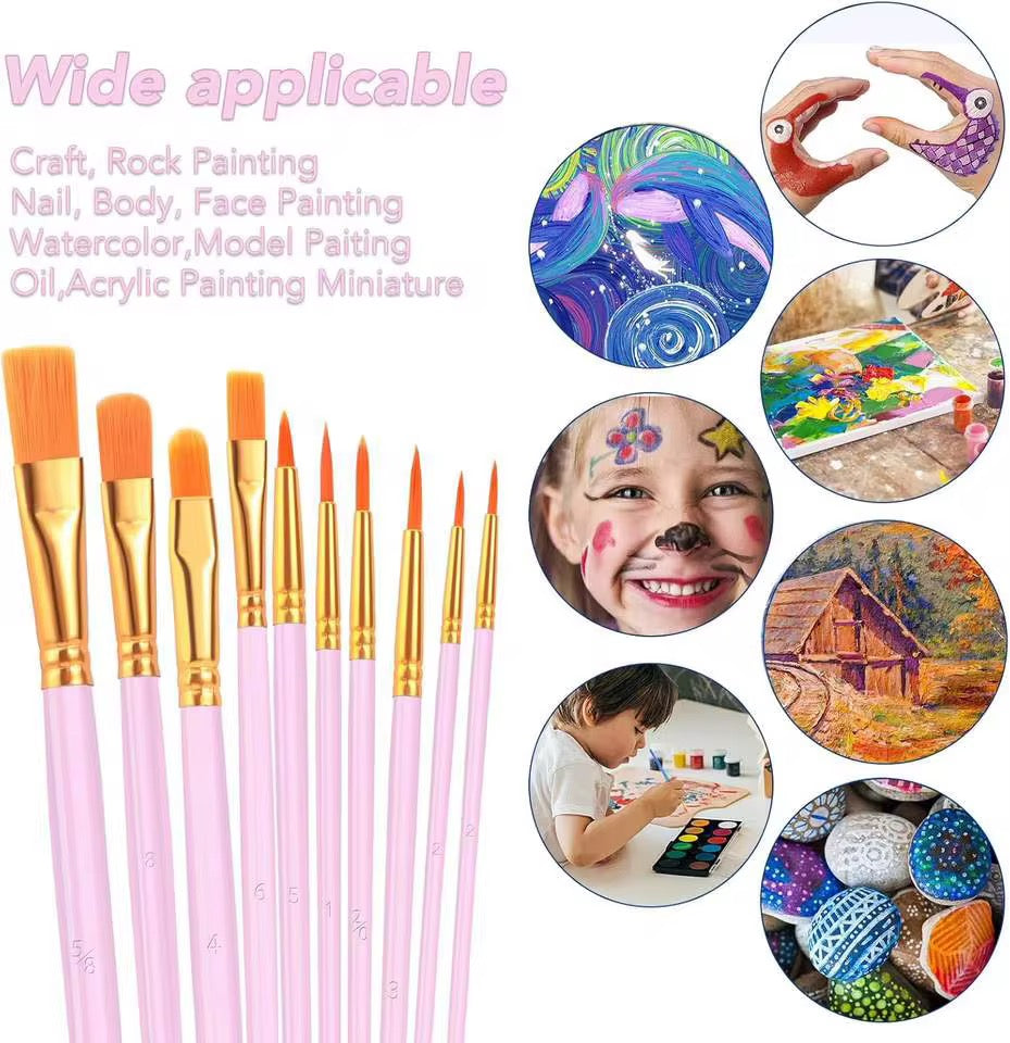 Acrylic Paint 12x6ML + Paint Brushes Bundle Royal Stationery Mart