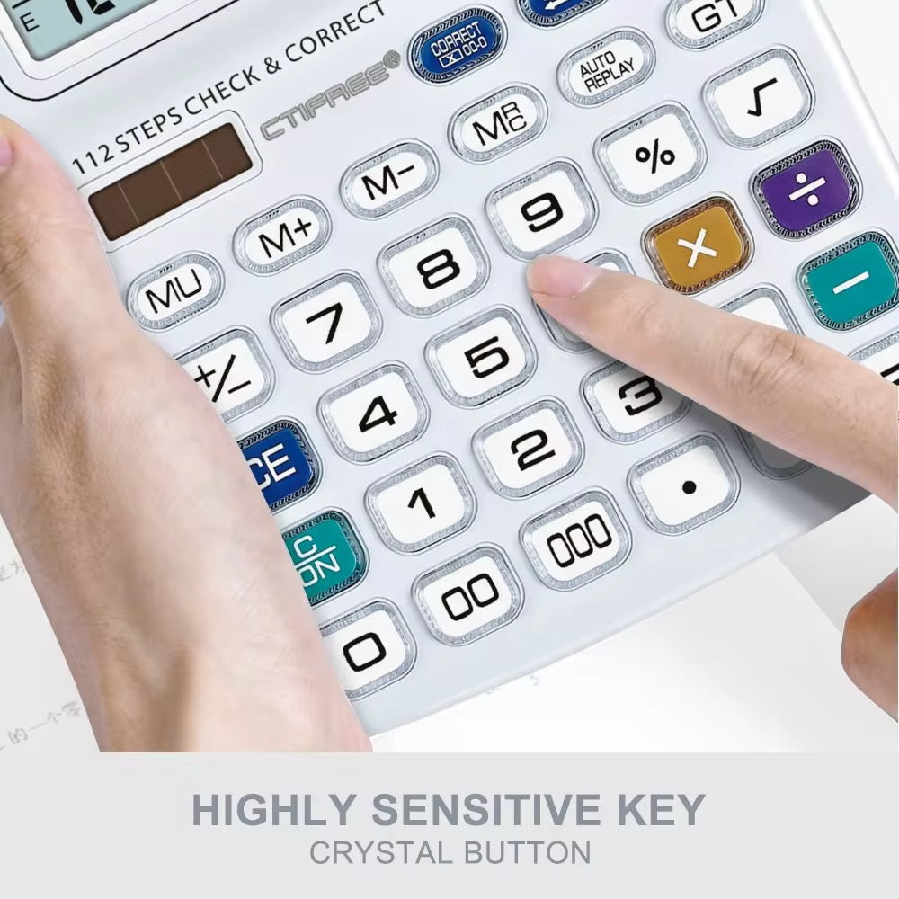 CTIFREE SDC-3833C Desktop Calculator Extra Large 14 Digit Display High Quality Office Calculator Dual Power Solar & Battery Check and Correct Function Heavy Duty Professional Calculator Royal Stationery Mart