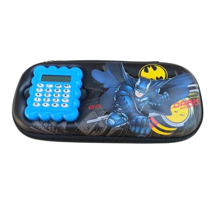 Calculator Pouch Pencil Box Hard Case Stationery Organizer with Built In Calculator Zipper Storage Case for School Students Office Use Durable Design Royal Stationery Mart