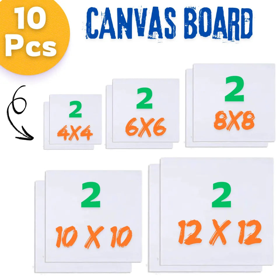 Premium 5 & 10 Pcs Canvas Painting Pack | High Quality Artist Blank Canvases for Acrylic, Oil & Poster Colors | Durable Wooden Frame Art Boards for Beginners, Students & Professional Painters Royal Stationery Mart