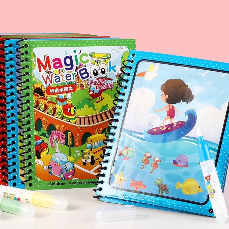 3 in 1 Kids Learning Combo Deal – LCD Writing Tablet + Sank Magic Practice Copybooks + Magic Water Coloring Book | Educational Learning Set for Kids Royal Stationery Mart