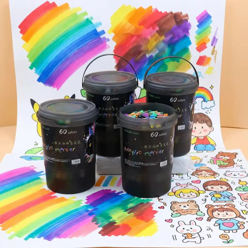 Acrylic Paint Markers Set 12 to 120 Colours | Waterproof Quick Dry Acrylic Pens Work On All Surfaces Royal Stationery Mart