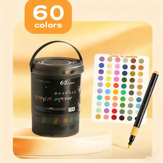 Acrylic Paint Markers 60 Colours Set | Brush Tip Markers For Beginners And Artists