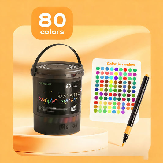 Acrylic Paint Markers 80 Colours Set | Brush Tip Markers For Artists And Beginners