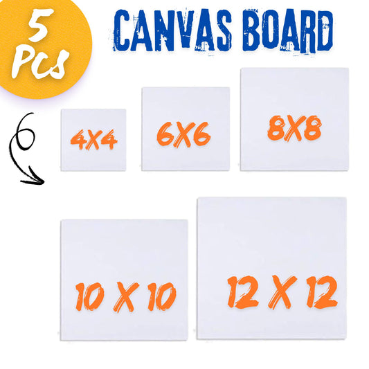 Premium 5 & 10 Pcs Canvas Painting Pack | High Quality Artist Blank Canvases for Acrylic, Oil & Poster Colors | Durable Wooden Frame Art Boards for Beginners, Students & Professional Painters