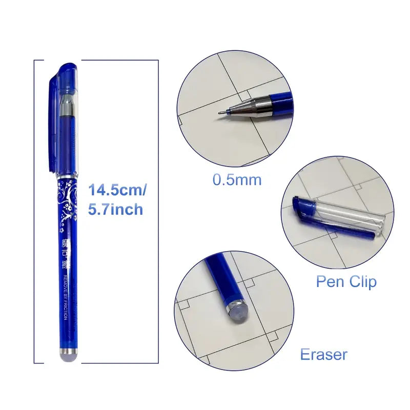 Premium Erasable Gel Pen – Smooth Writing & Clean Erasing for School, Office & Study Royal Stationery Mart