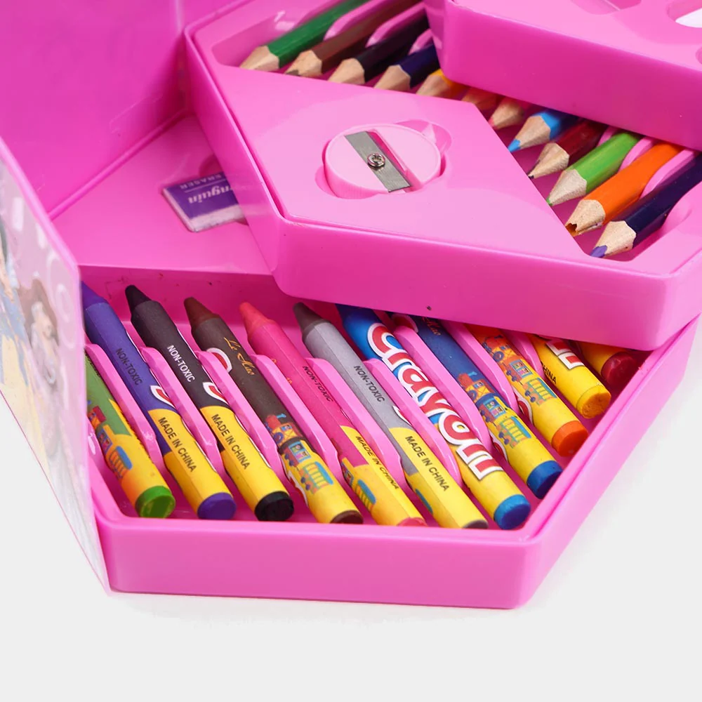 46 Pieces Kids Colouring Kit | Foldable Step Style Colouring Set For Boys And Girls