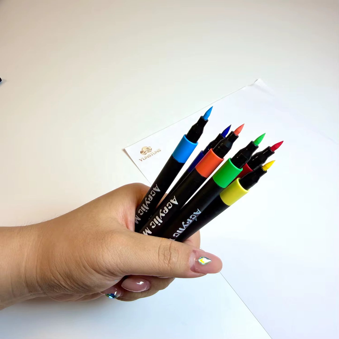 Acrylic Markers 12 Colours | Soft Brush Tip Royal Stationery Mart