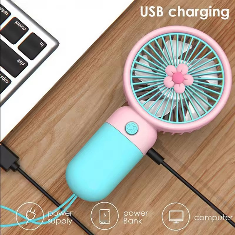 Mini Portable Rechargeable Fan | USB Powerful Cooling Fan | Handheld & Desk Use | Travel Friendly