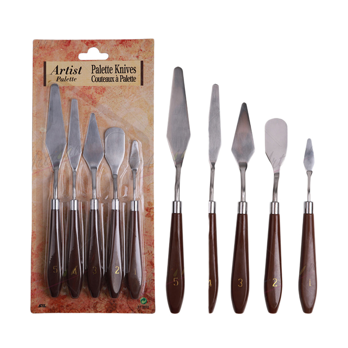 5 Piece Palette Knife Set for Acrylic & Oil Painting | Stainless Steel Painting Spatula with Wooden Handles for Canvas, Texture Art, Mixing Colors & Professional Artists Royal Stationery Mart