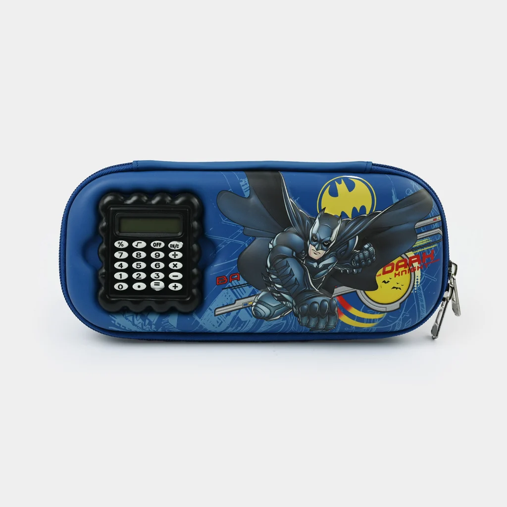 Calculator Pouch Pencil Box Hard Case Stationery Organizer with Built In Calculator Zipper Storage Case for School Students Office Use Durable Design Royal Stationery Mart