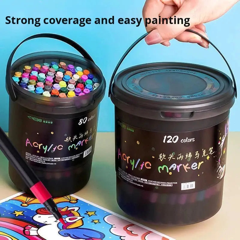 Acrylic Paint Markers Set 12 to 120 Colours | Waterproof Quick Dry Acrylic Pens Work On All Surfaces Royal Stationery Mart