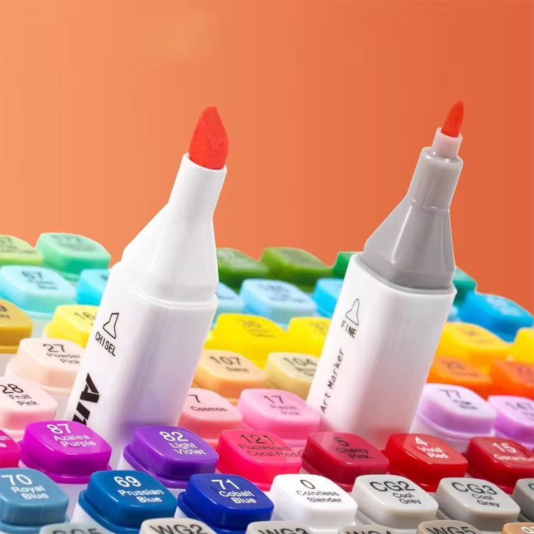 Dual Tip Alcohol Markers | Fine + Chisel Tip Markers | Sketching Markers For Artists And Beginners