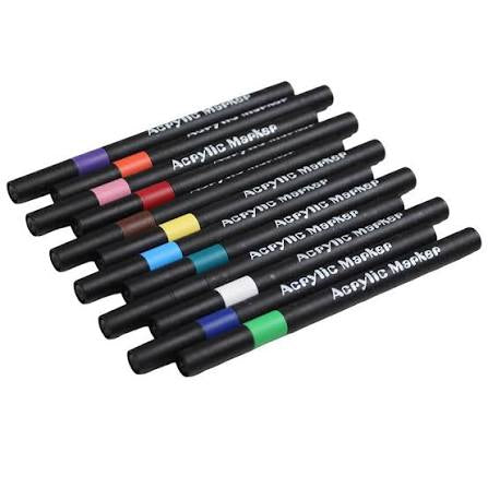 Acrylic Paint Markers Set 12 to 120 Colours | Black Case Style Acrylic Markers | Acrylic Pens for Rock Painting, Canvas, Wood, Glass, Ceramic & DIY Crafts Royal Stationery Mart