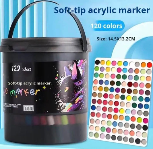 Acrylic Paint Markers Set 12 to 120 Colours | Waterproof Quick Dry Acrylic Pens for Rock Painting, Canvas, Wood, Glass, Ceramic & DIY Crafts