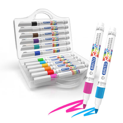 Mercury Brito Premium Acrylic Marker Set 12 Colors – Waterproof Paint Markers for Rock Painting, Canvas, Glass, Wood, Ceramic & DIY Art Crafts Royal Stationery Mart
