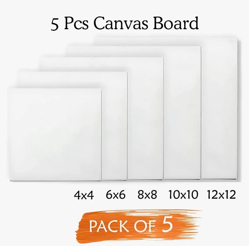 Art Paint Kit | Acrylic Paint + 5 Pcs Canvas + 1 Painting Palette + Paint Brushes | Painting Kit For Artists And Beginners Royal Stationery Mart