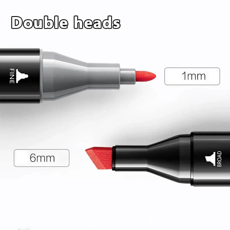120 Colours Dual Tip Sketch Markers | Fine + Chisel Tip Dual Sided Pens Royal Stationery Mart