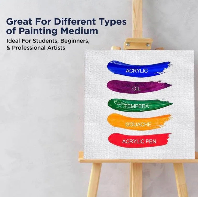 Premium 5 & 10 Pcs Canvas Painting Pack | High Quality Artist Blank Canvases for Acrylic, Oil & Poster Colors | Durable Wooden Frame Art Boards for Beginners, Students & Professional Painters Royal Stationery Mart