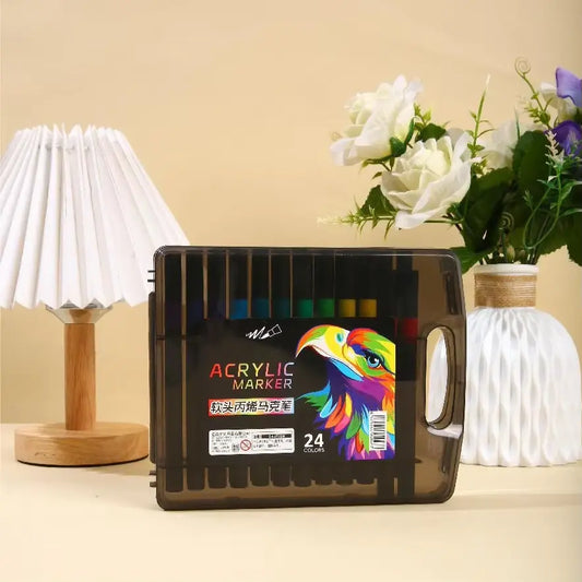 Acrylic Paint Markers Set 12 to 120 Colours | Waterproof Quick Dry Acrylic Pens for Rock Painting, Canvas, Wood, Glass, Ceramic & DIY Crafts Royal Stationery Mart