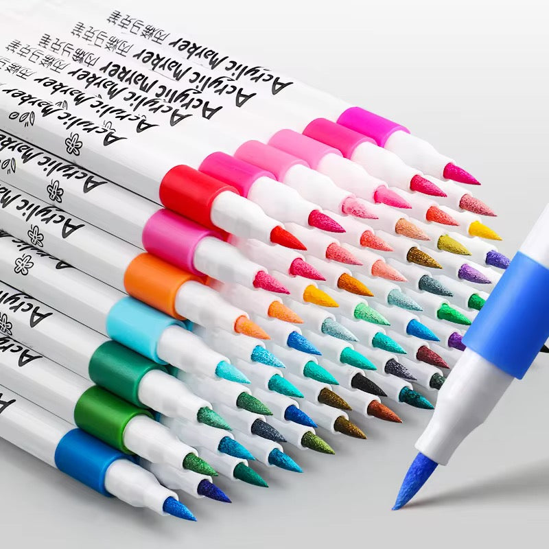 72 Colours Acrylic Markers | Brush Tip Markers | For Artists And Beginners