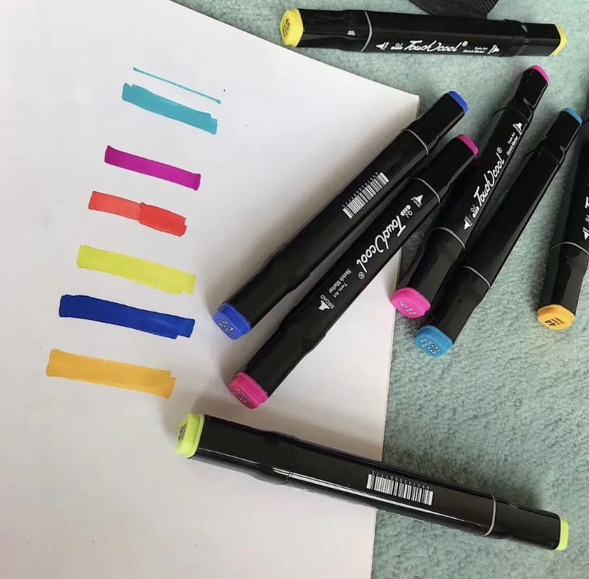 120 Colours Dual Tip Sketch Markers | Fine + Chisel Tip Dual Sided Pens Royal Stationery Mart