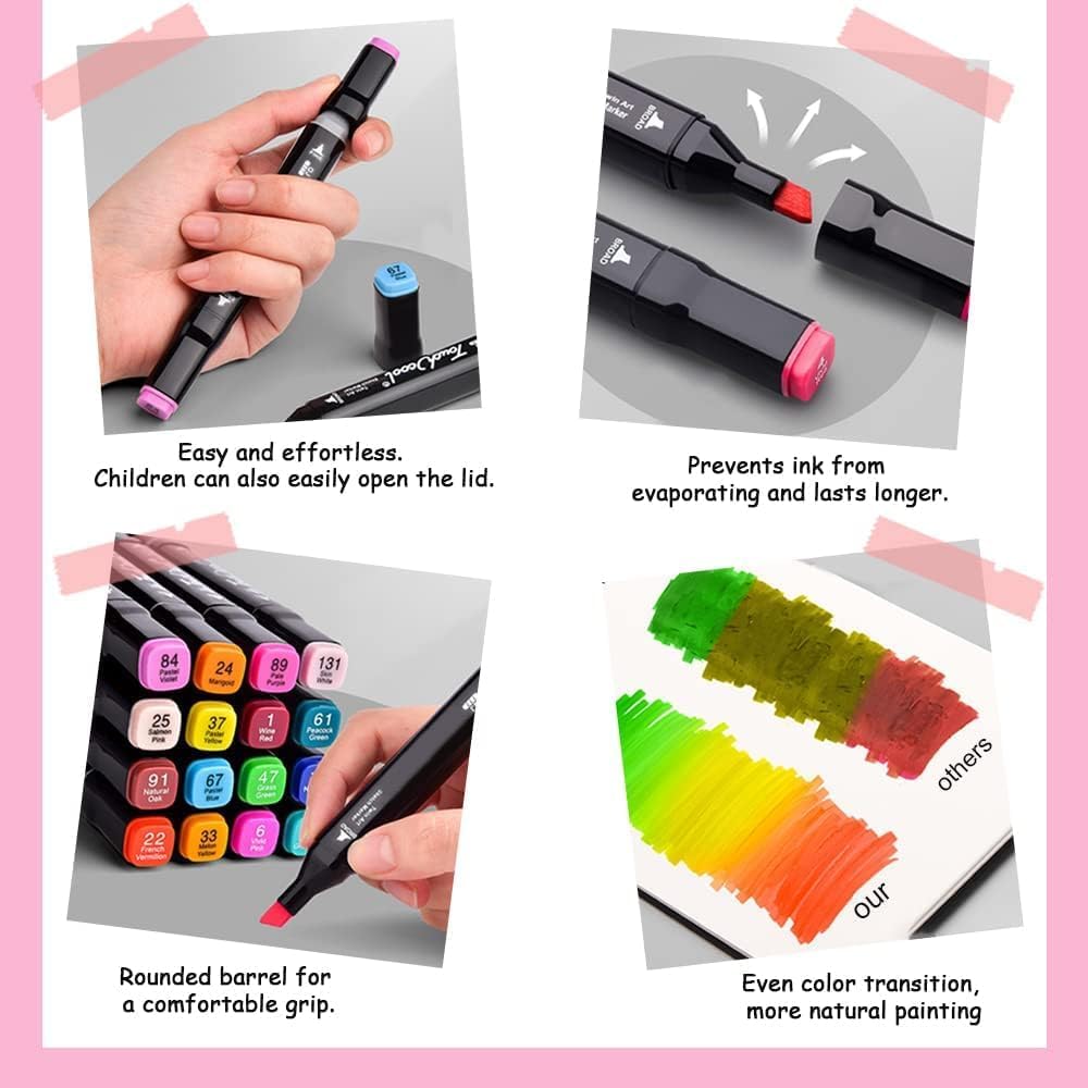 Dual Tip Sketch Markers Set | Alcohol-Based Markers | Double Head Art Pens for Kids & Adults Coloring, Drawing & Illustration Supplies Royal Stationery Mart