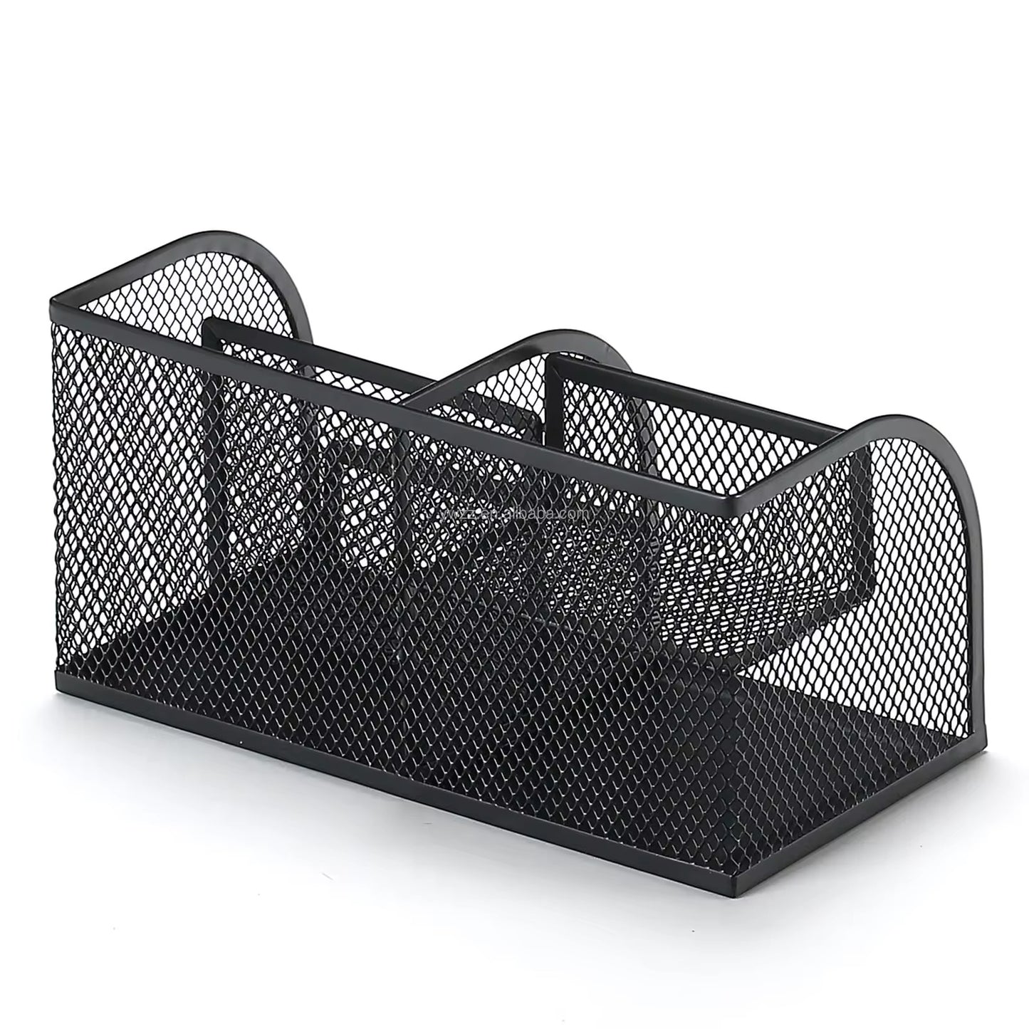 Metal Mesh Desk Organizer Pen Holder Multi Compartment Desktop Storage Box for Office School Home