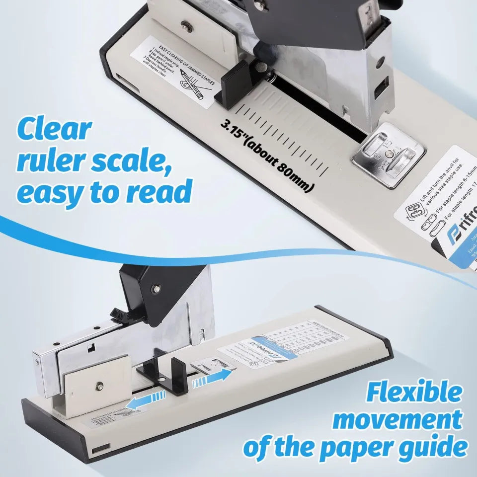 Heavy Duty Binding Stapler 23/24 Long Arm Stapler Machine for Book Binding Office Files Registers School Projects & Commercial Use