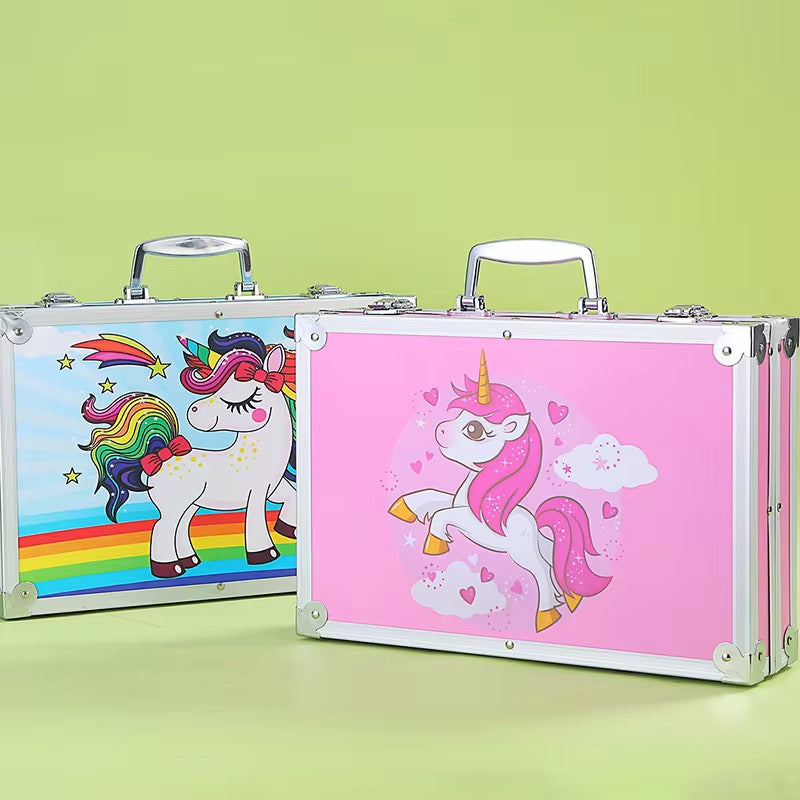145 Pieces Suitcase Style Colouring Kit for Kids & Artists | Complete Art Set with Crayons, Markers, Colour Pencils, Watercolours & Drawing Accessories