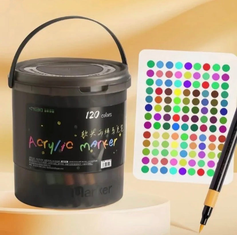 Acrylic Paint Markers Set 12 to 120 Colours | Waterproof Quick Dry Acrylic Pens for Rock Painting, Canvas, Wood, Glass, Ceramic & DIY Crafts Royal Stationery Mart