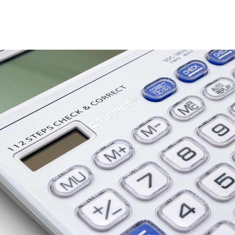 CTIFREE SDC-3833C Desktop Calculator Extra Large 14 Digit Display High Quality Office Calculator Dual Power Solar & Battery Check and Correct Function Heavy Duty Professional Calculator