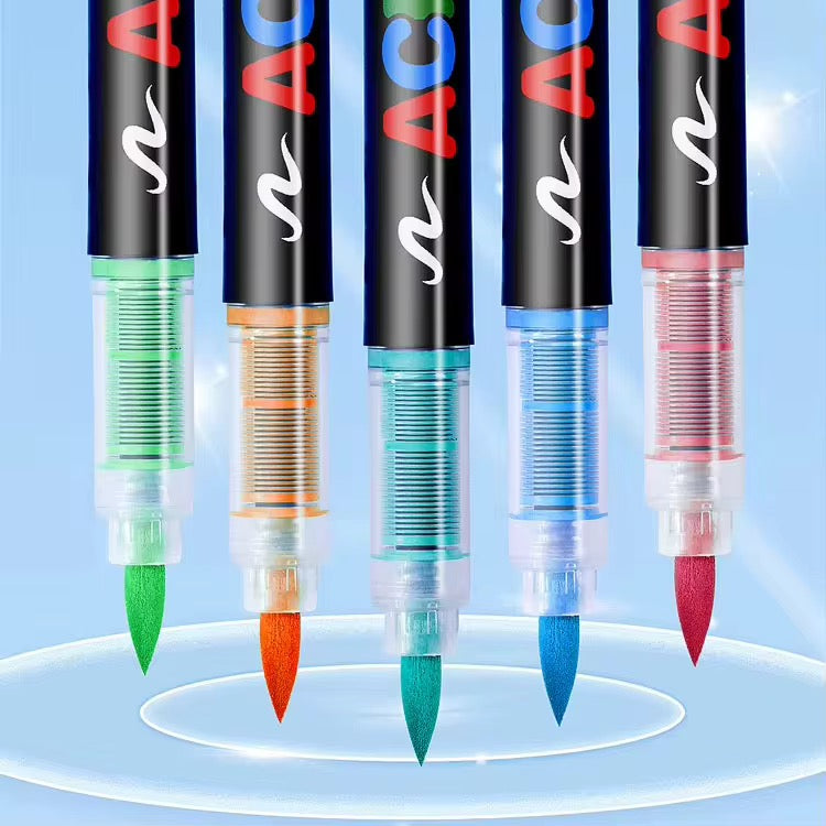 Acrylic Brush Tip Paint Markers | Premium Water-Based Paint Pens | Works on Paper, Wood, Canvas, Glass, Ceramic, Stone & Plastic | Flexible Brush Tip | Quick Dry | Non-Toxic Royal Stationery Mart