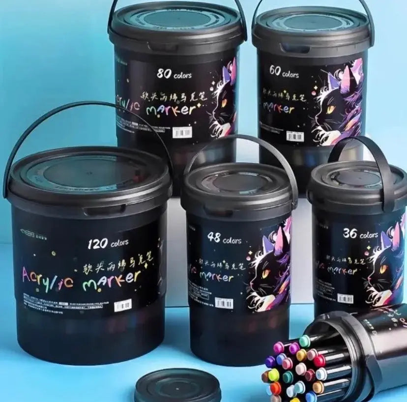 Acrylic Paint Markers Set 12 to 120 Colours | Waterproof Quick Dry Acrylic Pens Work On All Surfaces Royal Stationery Mart