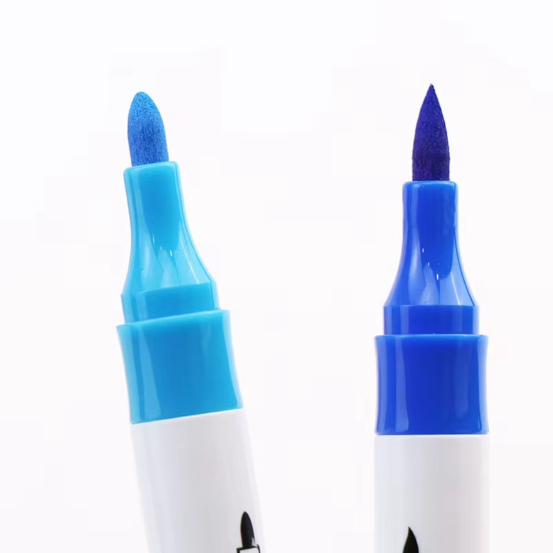 18 Colors Dual Tip Acrylic Marker Set – Premium Twin Tip Paint Markers for Drawing, Calligraphy, Rock Painting, Canvas, Wood, Glass & DIY Art Projects