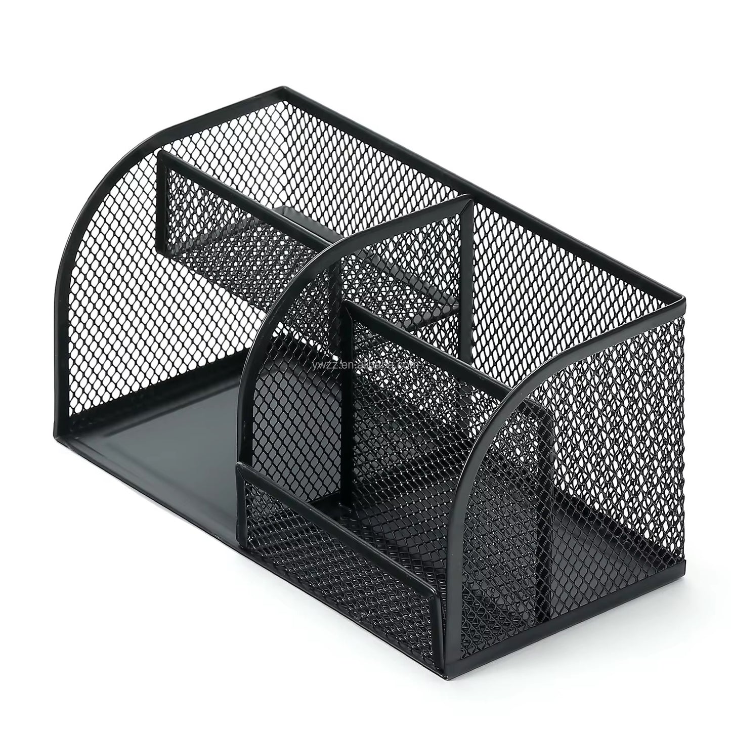 Metal Mesh Desk Organizer Pen Holder Multi Compartment Desktop Storage Box for Office School Home