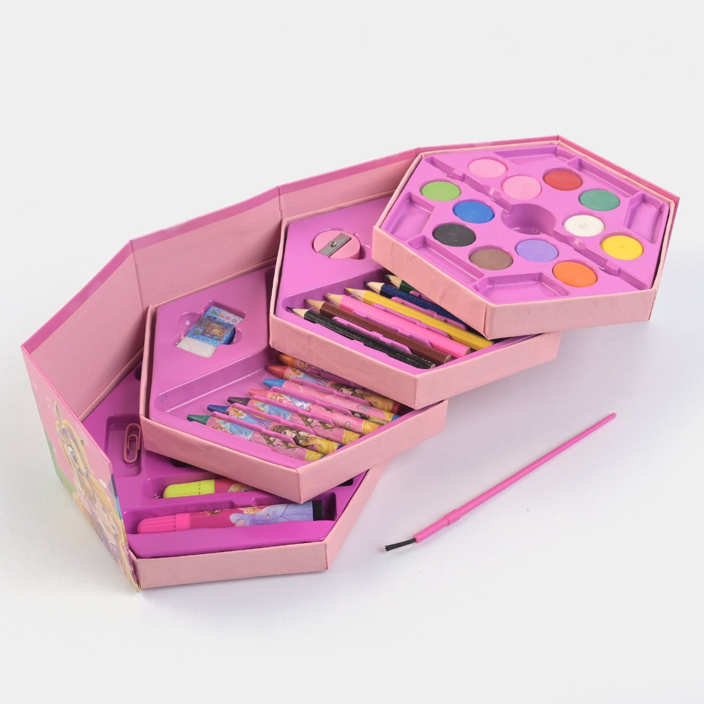 46 Pieces Kids Colouring Kit | Foldable Step Style Colouring Set For Boys And Girls