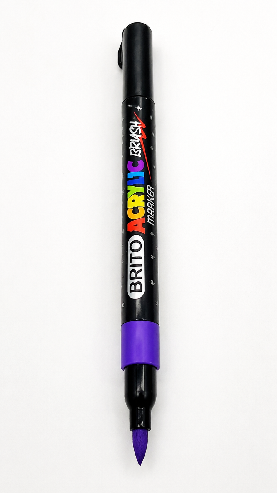 Mercury Brito Acrylic Brush Marker Set – Premium 12 Vibrant Colors | Waterproof Paint Markers for Canvas, Wood, Glass, Ceramic & DIY Art Projects