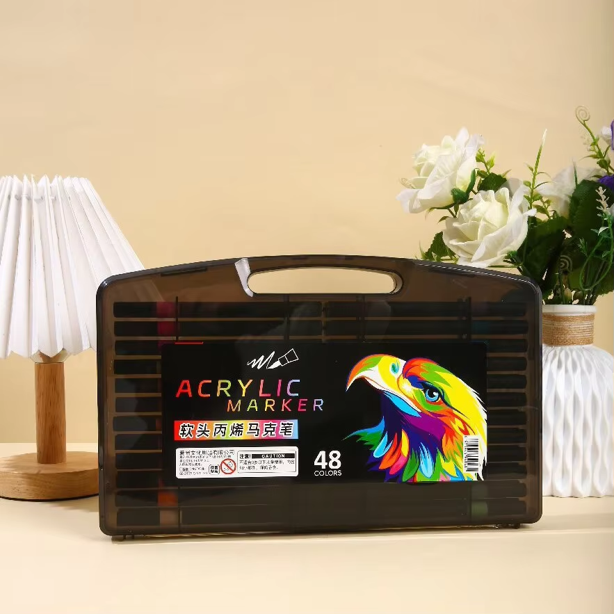 Acrylic Paint Markers Set 12 to 120 Colours | Black Case Style Acrylic Markers | Acrylic Pens for Rock Painting, Canvas, Wood, Glass, Ceramic & DIY Crafts Royal Stationery Mart