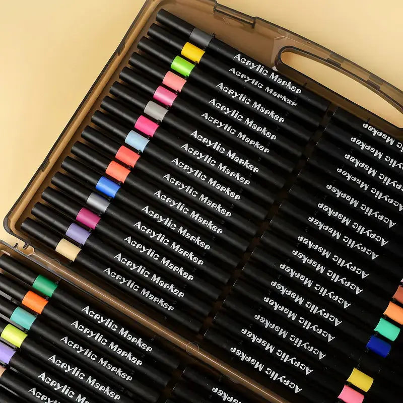 Acrylic Paint Markers Set 12 to 120 Colours | Waterproof Quick Dry Acrylic Pens for Rock Painting, Canvas, Wood, Glass, Ceramic & DIY Crafts Royal Stationery Mart