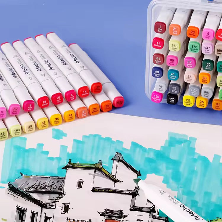 Dual Tip Alcohol Markers | Fine + Chisel Tip Markers | Sketching Markers For Artists And Beginners