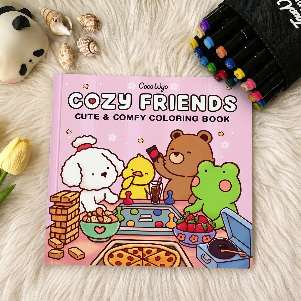 Cozy Colouring Book for Kids Teens & Adults | Relaxing Cute Coloring Pages | Perfect Gift for Art Lovers Royal Stationery Mart