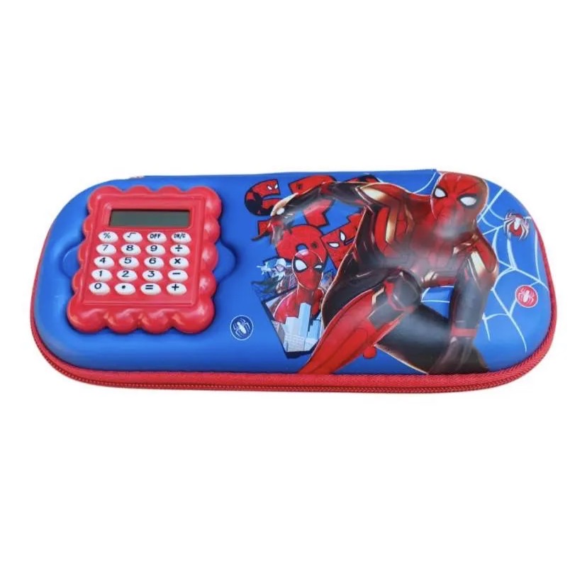 Calculator Pouch Pencil Box Hard Case Stationery Organizer with Built In Calculator Zipper Storage Case for School Students Office Use Durable Design Royal Stationery Mart